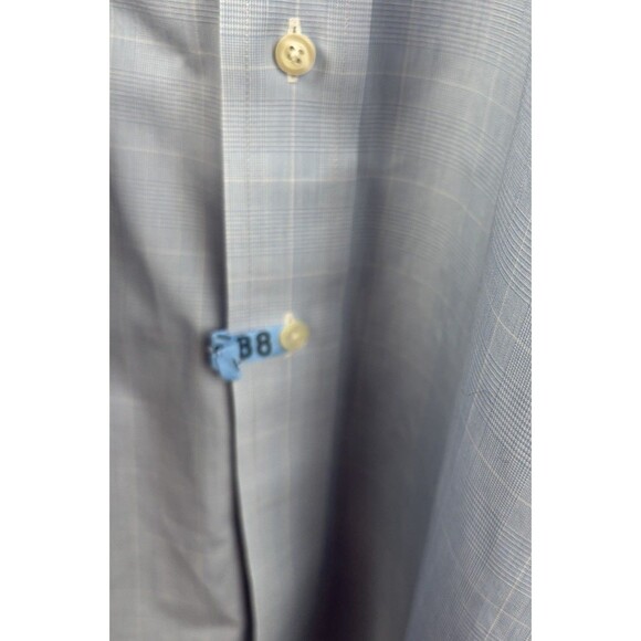 Brooks Brothers Dress Shirt Mens 17-34/35 Blue/White Checkered Cotton No Iron - Picture 6 of 7